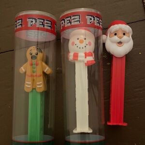 PEZ Holiday Character Candy Dispensers - Gingerbread, Snowman, Santa